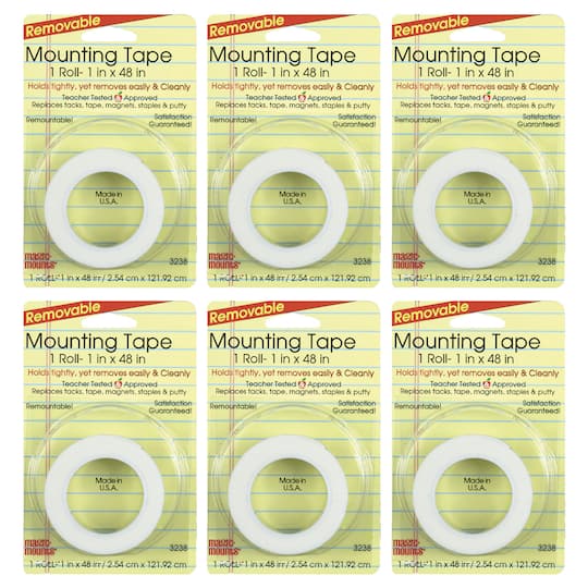 Magic Mounts® 1" x 48" Removable Mounting Tape Rolls, 6ct. in White/Blue | Michaels®